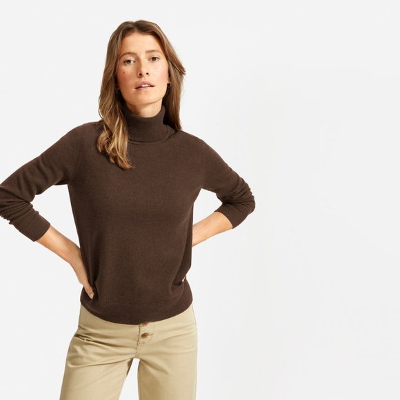 J. Crew Cashmere Brown Turtleneck Sweater- Sz. Sm - Picture 1 of 8